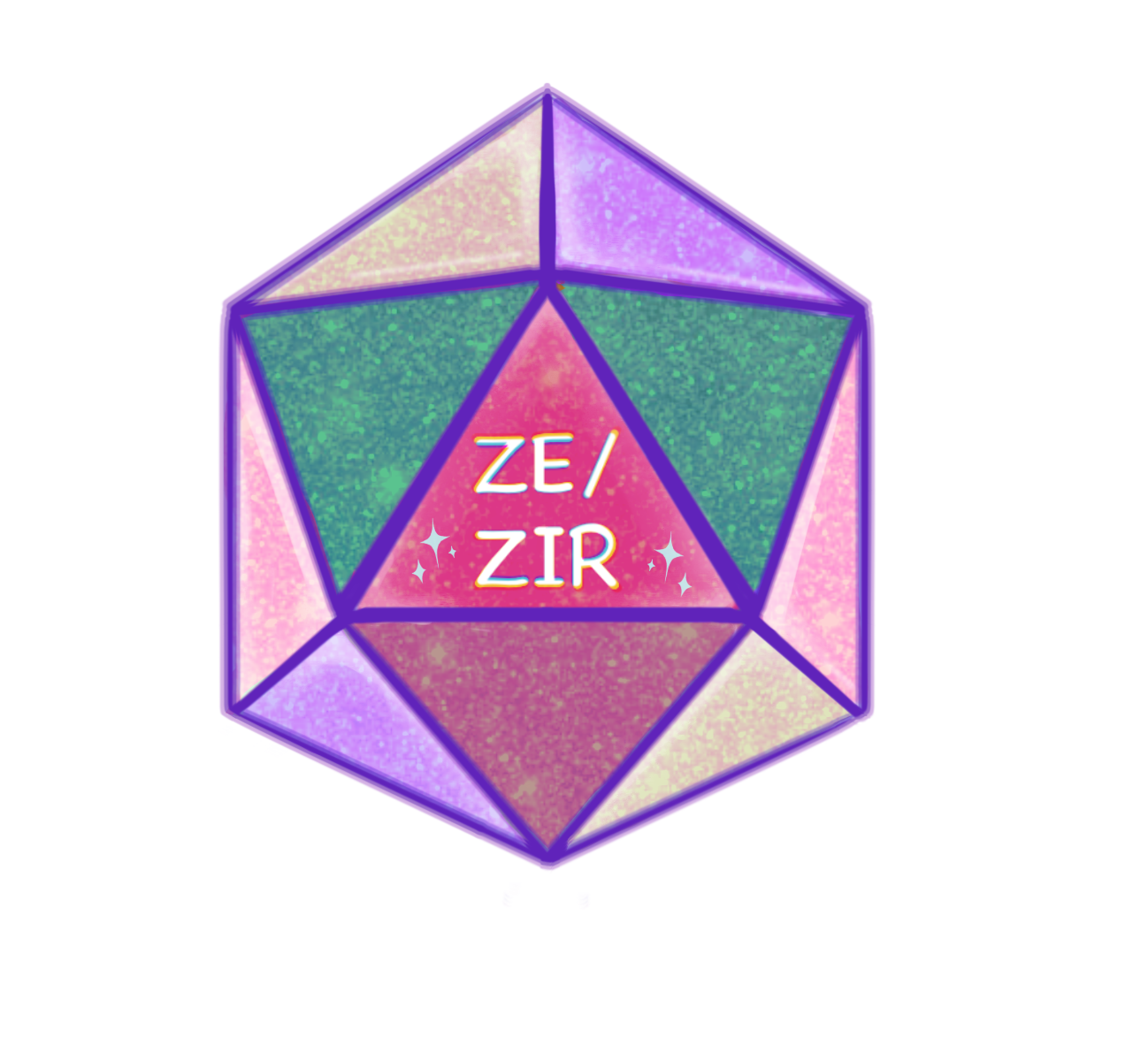 Pronoun Dice Sticker